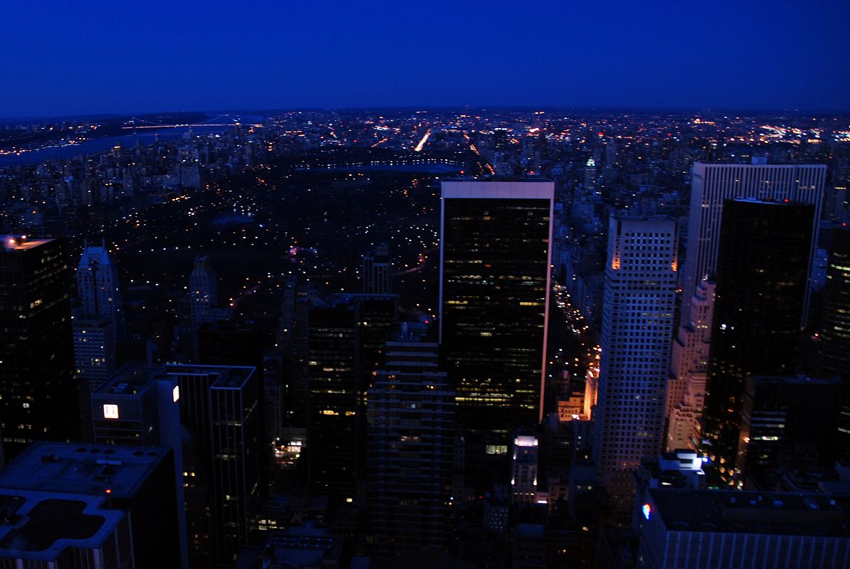 New York City Top Of The Rock 19 North, Central Park, Solow Building, Trump Tower After Sunset